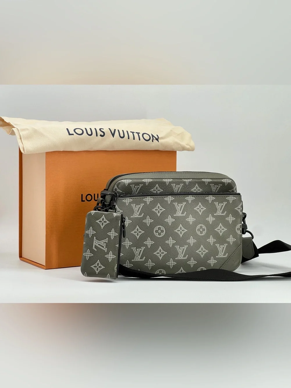 Louis Vuitton Trio Messenger Monogram Shadow Ink Green Bag